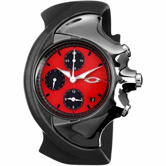 Vintage Y2K Oakley Red & Black DETONATOR Chronograph Unobtainium Watch